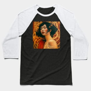 Art Deco Style Woman Baseball T-Shirt